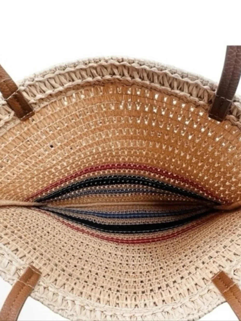 NWT Universal Thread Tote Bag Woven Straw Multicolor Stripe City Beach 13